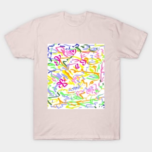 Scribbles and summer flowers T-Shirt